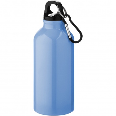 Logotrade Geschäftsgeschenke das Foto: Oregon 400 ml Aluminium Trinkflasche mit Karabinerhaken