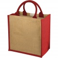 Chennai Jute Tragetasche 16L, Natur / Rot