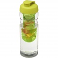 H2O Active® Base 650 ml Sportflasche mit Klappdeckel und Infusor, Transparent / Limettengrün