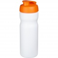 Baseline® Plus 650 ml Sportflasche mit Klappdeckel, Weiß / Orange