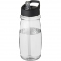 H2O Active® Pulse 600 ml Sportflasche mit Ausgussdeckel, Transparent / Tiefschwarz