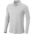 Oakville Langarm Poloshirt für Herren, Grau meliert