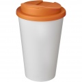 Americano® 350 ml Isolierbecher mit auslaufsicherem Schraubverschluss, Weiß / Orange