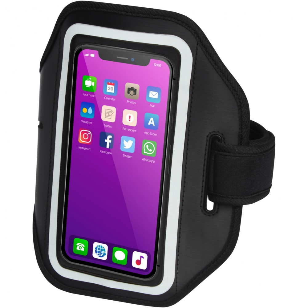 Logotrade Logogeschenke das Foto: Haile reflektierendes Smartphone Armband mit transparenter Abdeckung