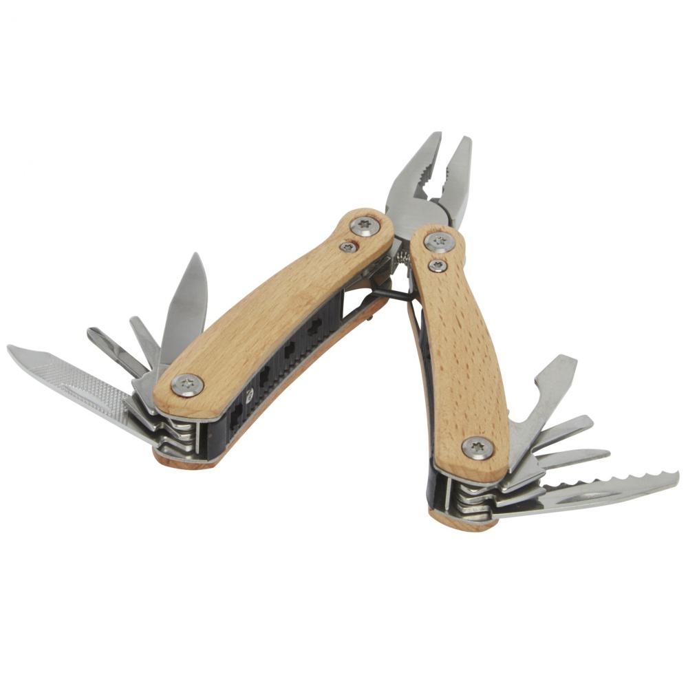 Logotrade Werbeartikel das Foto: Anderson Mittelgroßes Multitool aus Holz mit 12 Funktionen