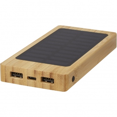 Logotrade Werbeartikel das Foto: Alata 8000 mAh Bambus Solar-Powerbank