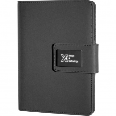 Logotrade werbemittel das Foto: SCX.design O16 A5 Notizbuch mit Powerbank und Leuchtlogo