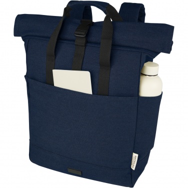 Logotrade Werbegeschenke das Foto: Joey 15" GRS Rolltop Laptoprucksack aus recyceltem Canvas 15 L