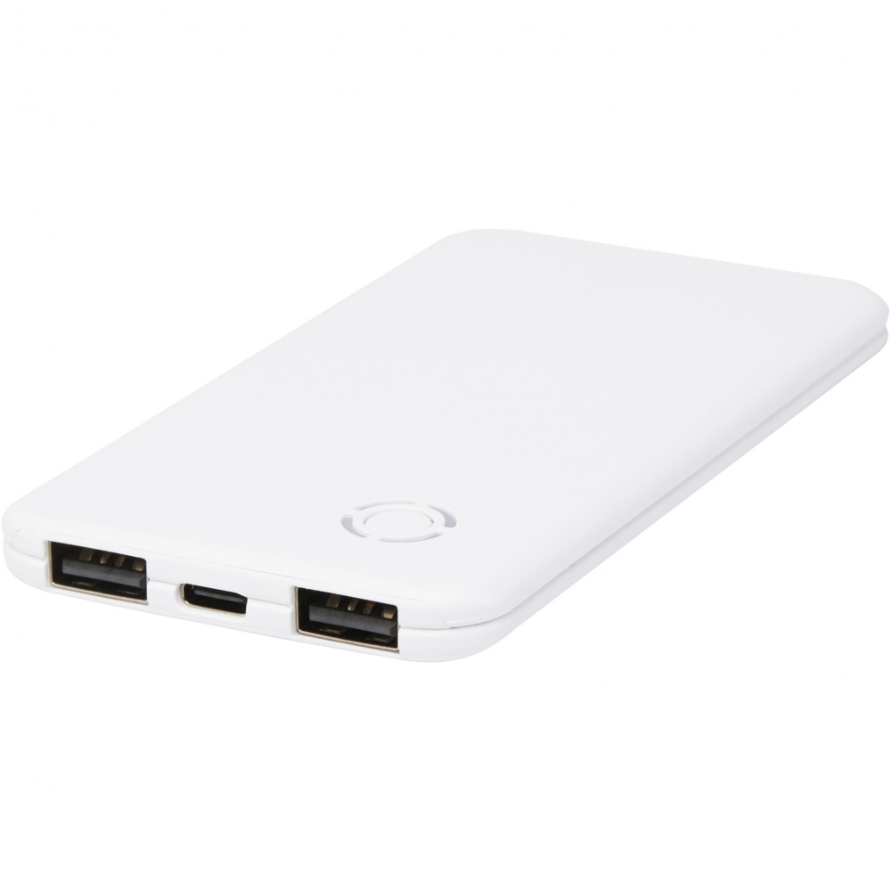 Logotrade Werbeartikel das Foto: Slender 4000 mAh flache Dual Powerbank