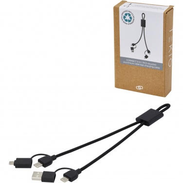 Logotrade Firmengeschenke das Foto: Connect 6-in-1 45W Schnelllade- & Datentransferkabel aus recyceltem RCS Aluminium