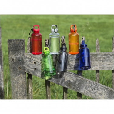 Logotrade Geschäftsgeschenke das Foto: Oregon 400 ml RCS-zertifizierte Trinkflasche aus recyceltem Kunststoff mit Karabiner 