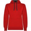 Urban Kapuzenpullover für Damen, Rot / Tiefschwarz