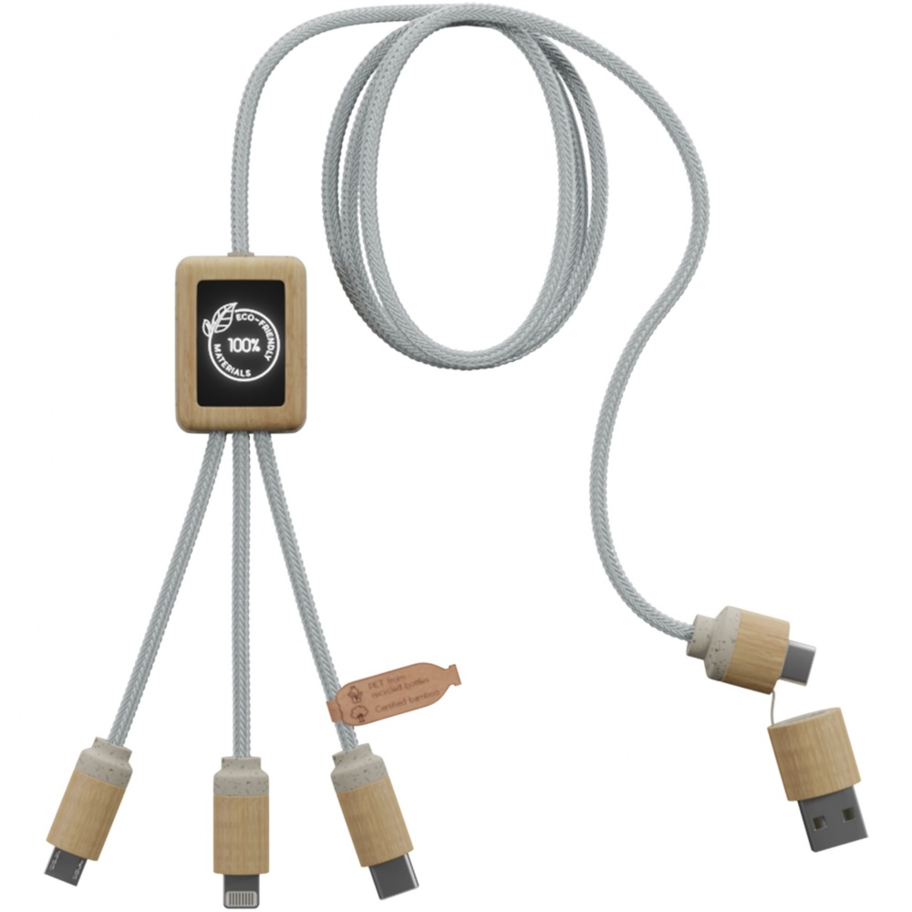 Logotrade Werbeartikel das Foto: SCX.design C49 5-in-1 Ladekabel mit Leuchtlogo