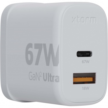 Logotrade Geschäftsgeschenke das Foto: Xtorm XEC067G GaN² Ultra 67 W Wandladegerät mit UK-Stecker