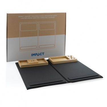 Logotrade Geschäftsgeschenke das Foto: Impact AWARE RPET faltbare Desk-Organizer mit Laptop-Ständer