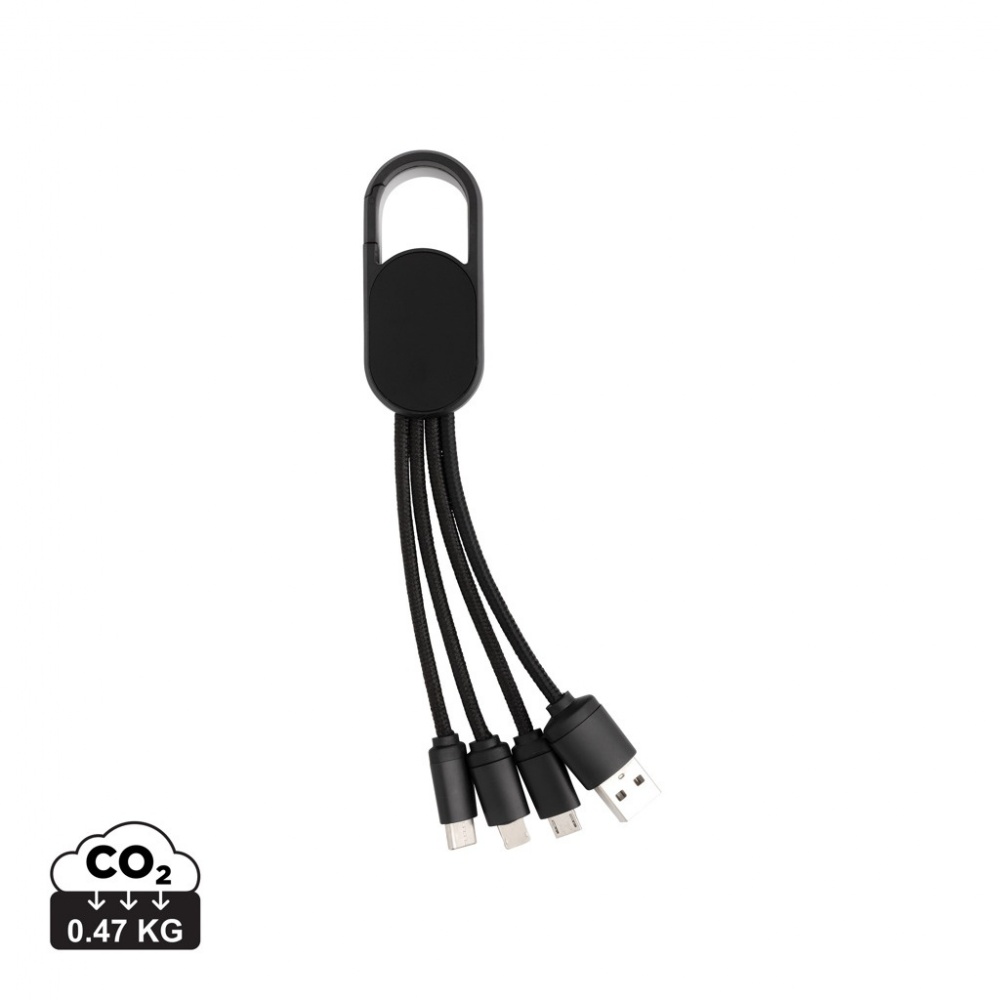 Logotrade Firmengeschenke das Foto: 4-in-1 Kabel mit Karabiner-Clip