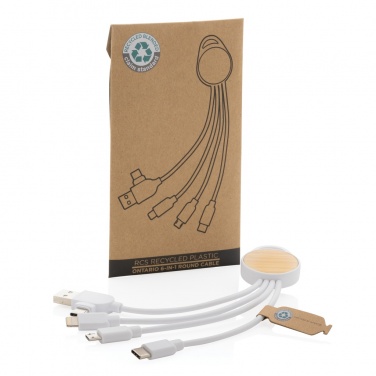 Logotrade werbemittel das Foto: rundes Ontario 6-in-1 Kabel aus RCS recyceltem Kunststoff