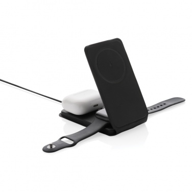 Logotrade werbemittel das Foto: Swiss Peak 15W 3-in-1 magnetischer Wireles Charger aus rPU