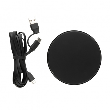 Logotrade Werbeartikel das Foto: 10W Wireless Charger aus RCS Standard recyceltem Kunststoff