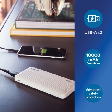 Logotrade Logogeschenke das Foto: Philips 10.000 mAh Slim Powerbank