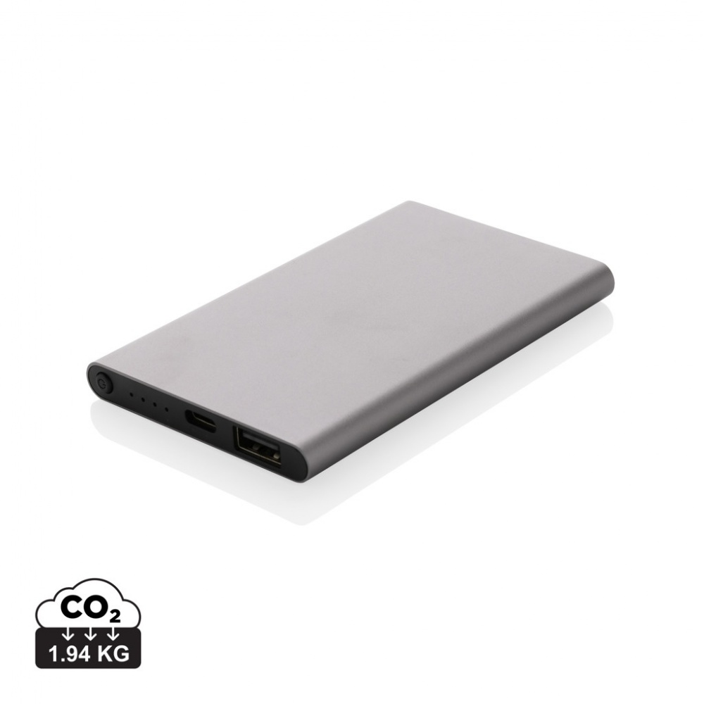 Logotrade Firmengeschenke das Foto: 4.000mAh Type-C Powerbank aus RCS recyeltem ABS & Aluminium