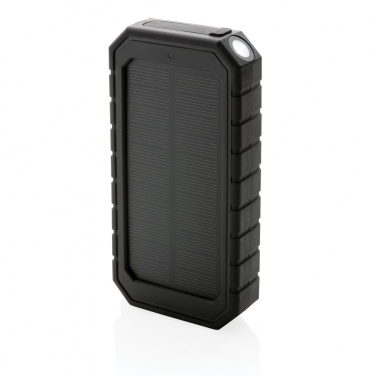 Logotrade Werbeartikel das Foto: 10.000 mAh Solar-Powerbank mit 10W Wireless aus RCS Plastik