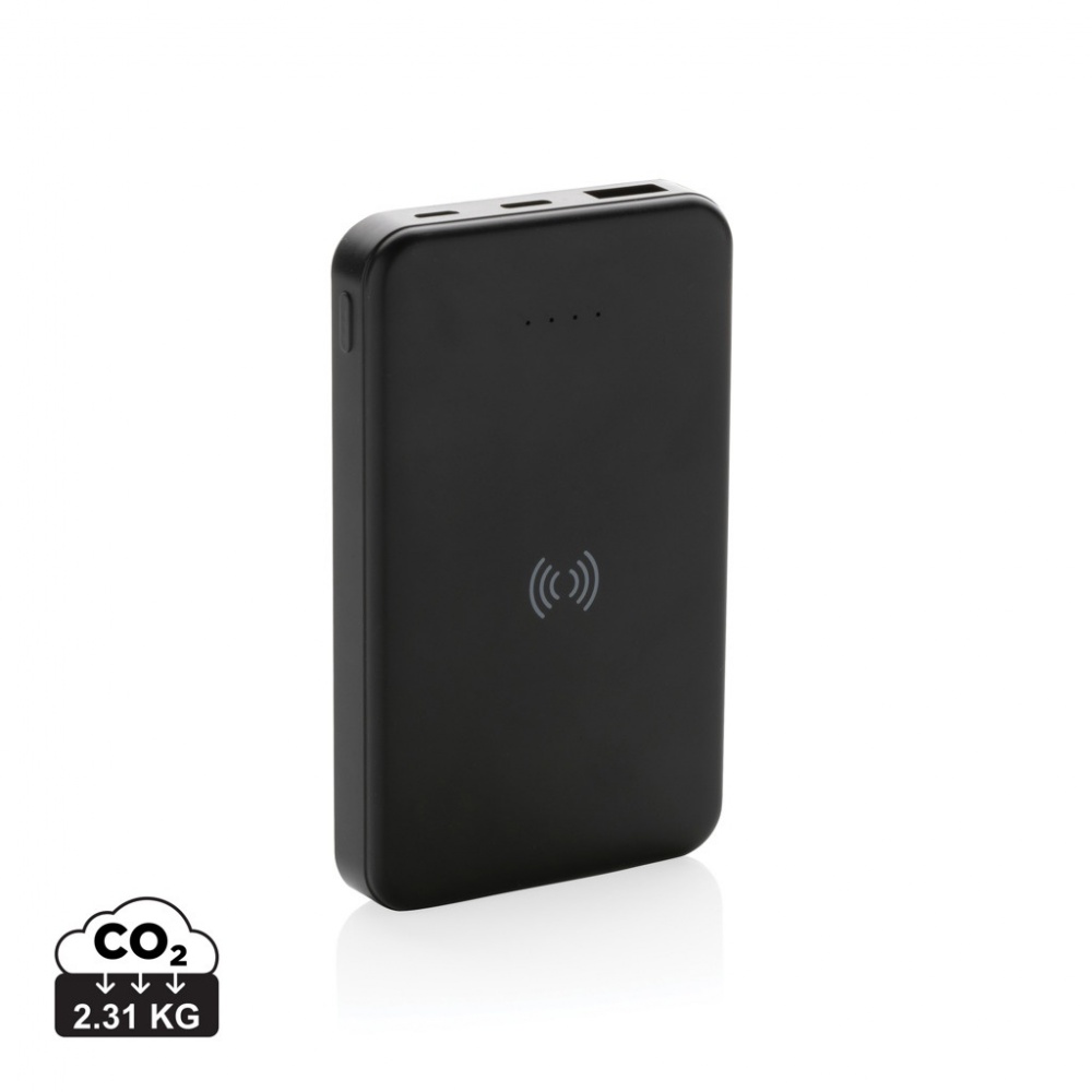 Logotrade werbemittel das Foto: 5.000mAh 5W Wireless Powerbank aus RCS recyceltem Kunststoff