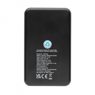 Logotrade Firmengeschenke das Foto: 5.000mAh 5W Wireless Powerbank aus RCS recyceltem Kunststoff