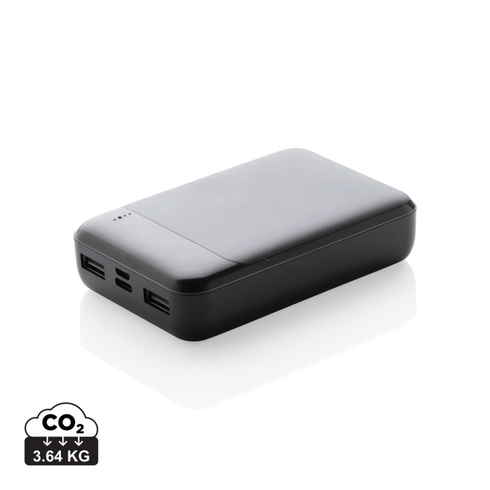 Logotrade werbemittel das Foto: 10.000 mAh Powerbank aus RCS Standard recyceltem Kunststoff