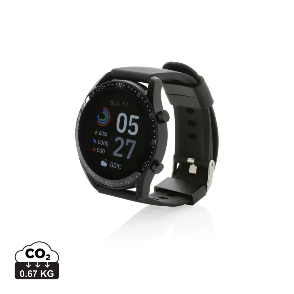 Logotrade Firmengeschenke das Foto: Runde Fit Watch aus RCS recyceltem TPU