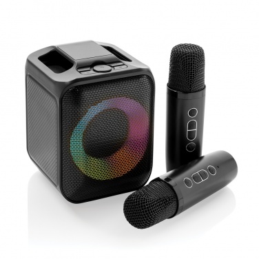 Logotrade Werbeartikel das Foto: Singvibe Karaoke-Set mit Doppelmikrofon aus RCS rec. ABS