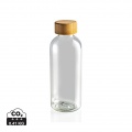 RCS rPET Flasche mit Bambus-Deckel, transparent