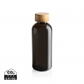 RCS rPET Flasche mit Bambus-Deckel, Schwarz