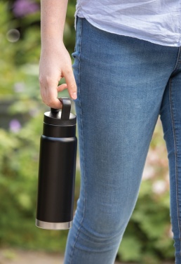 Logotrade werbemittel das Foto: Auslaufsichere Vakuum-Flasche mit Tragegriff