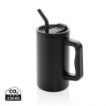 Cube Becher aus RCS recyceltem Stahl 800ml, Schwarz