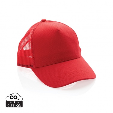 Logotrade Logogeschenke das Foto: Impact AWARE™ 190gr Brushed rCotton 5 Panel Trucker-Cap