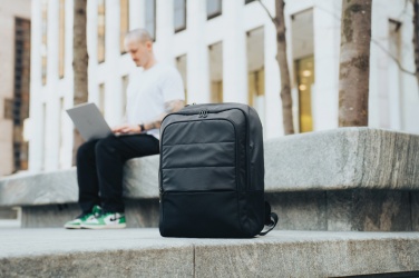 Logotrade Werbeartikel das Foto: Armond AWARE™ RPET 15.6" Deluxe Laptop-Rucksack