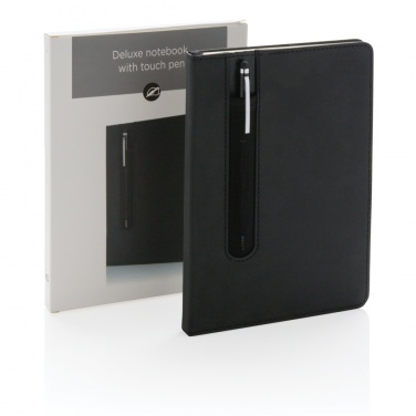 Logotrade Werbegeschenke das Foto: Basic Hardcover PU A5 Notizbuch mit Stylus-Stift