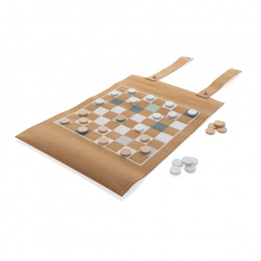 Logotrade Firmengeschenke das Foto: Britton faltbares Backgammon und Damespiel Set aus Kork