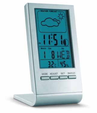 Logotrade Geschäftsgeschenke das Foto: Wetterstation mit blauem LCD