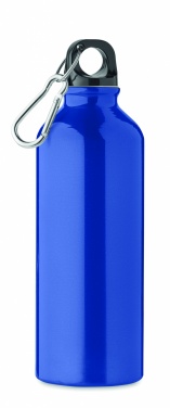 Logotrade werbemittel das Foto: Einwandige 500-ml-Wasserflasche aus recyceltem Aluminium mit Karabiner