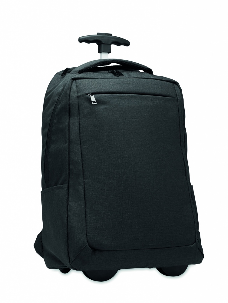 Logotrade werbemittel das Foto: Ein tragbarer Rucksack-Trolley mit Rädern, hergestellt aus 600D RPET-Polyester.