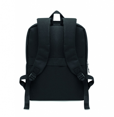 Logotrade Werbegeschenke das Foto: Ein Rucksack aus 600D RPET-Polyester mit 210D-Futter und individuell anpassbarem Druck