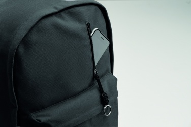 Logotrade Logogeschenke das Foto: Ein 15-Zoll-Laptop-Rucksack aus recycelter Pre-Consumer-Baumwolle mit individuell anpassbarem Druck