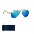 Sonnenbrille Bambus, Blau