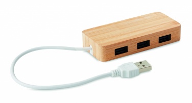 Logotrade werbemittel das Foto: 3 Port 2.0 USB Hub Bambus