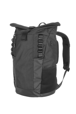 Logotrade Geschäftsgeschenke das Foto: Rolltop-Rucksack ELBERT Schwarzwolf