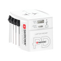 SKROSS World Travel Adapter MUV 65W PD mit USB-C-Kabel, Weiß