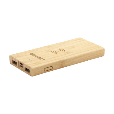 Logotrade Geschäftsgeschenke das Foto: Bamboo 8000 Wireless Powerbank kabelloses Ladegerät