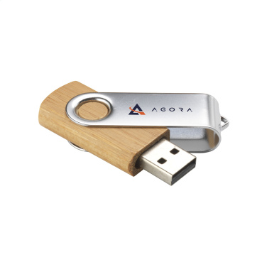 Logotrade Geschäftsgeschenke das Foto: USB Twist Bambus 8 GB